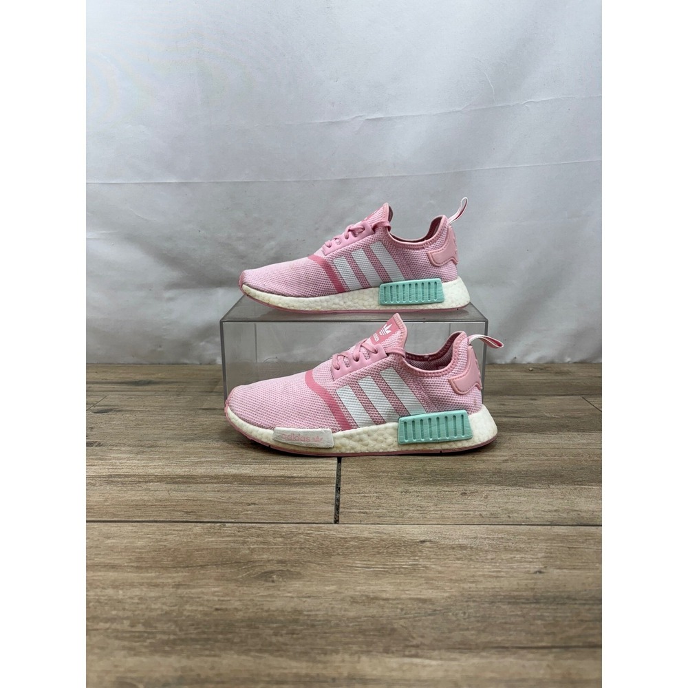 Adidas NMD_R1‎ Pink White Stripes Lightweight Running Shoes Men's 6.5 Woman's 8